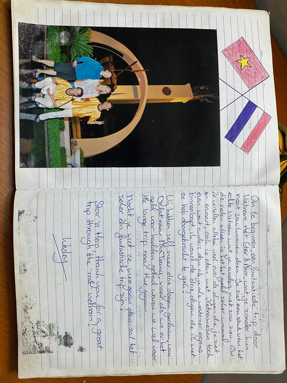 A page from our guest book, written by travellers in Dalat
