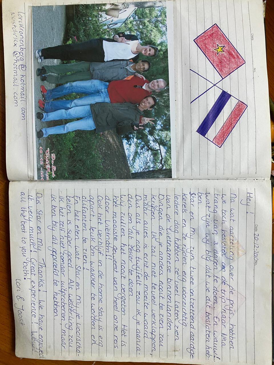 A page from our guest book, written by travellers in Dalat