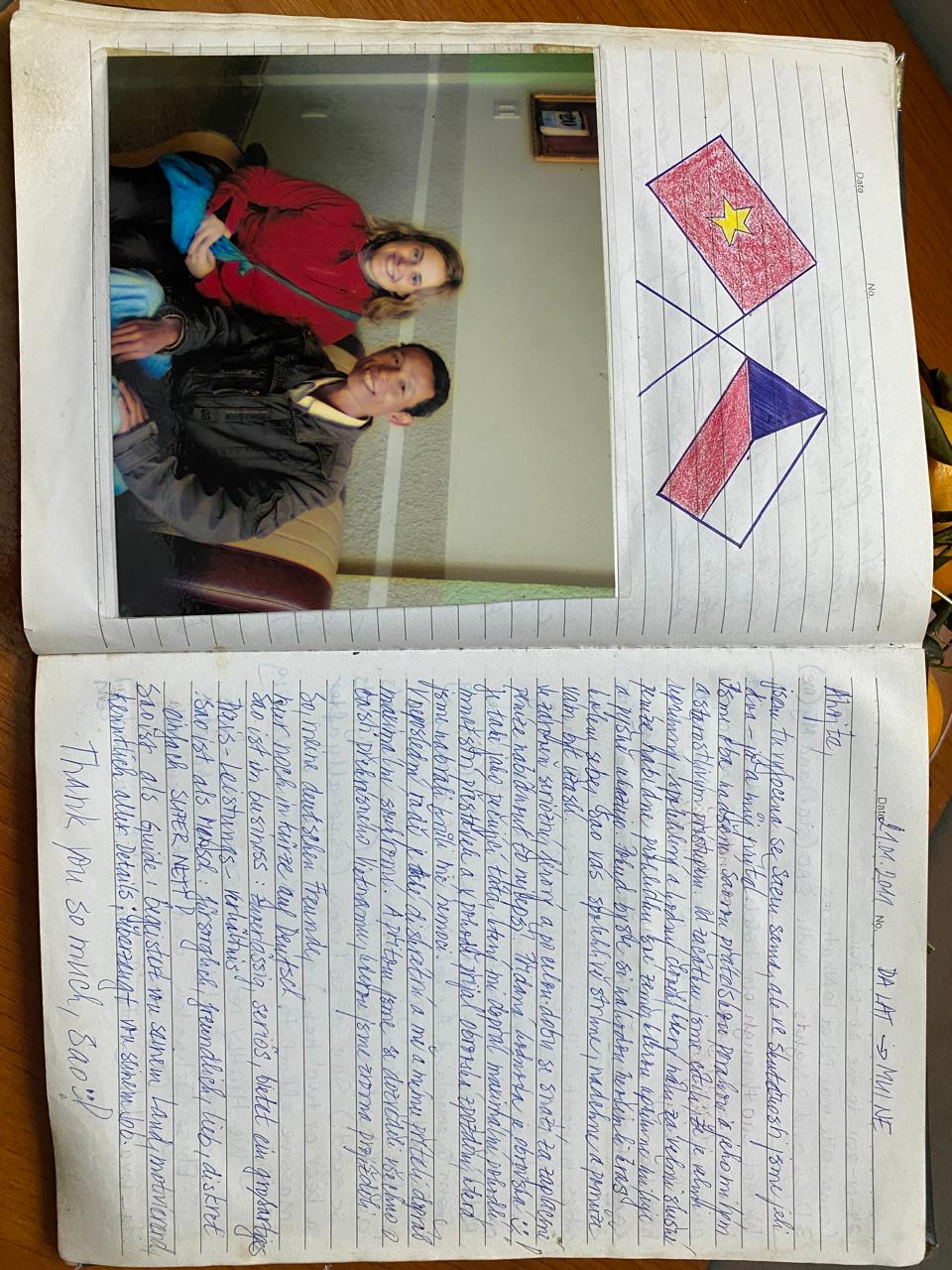 A page from our guest book, written by travellers in Dalat