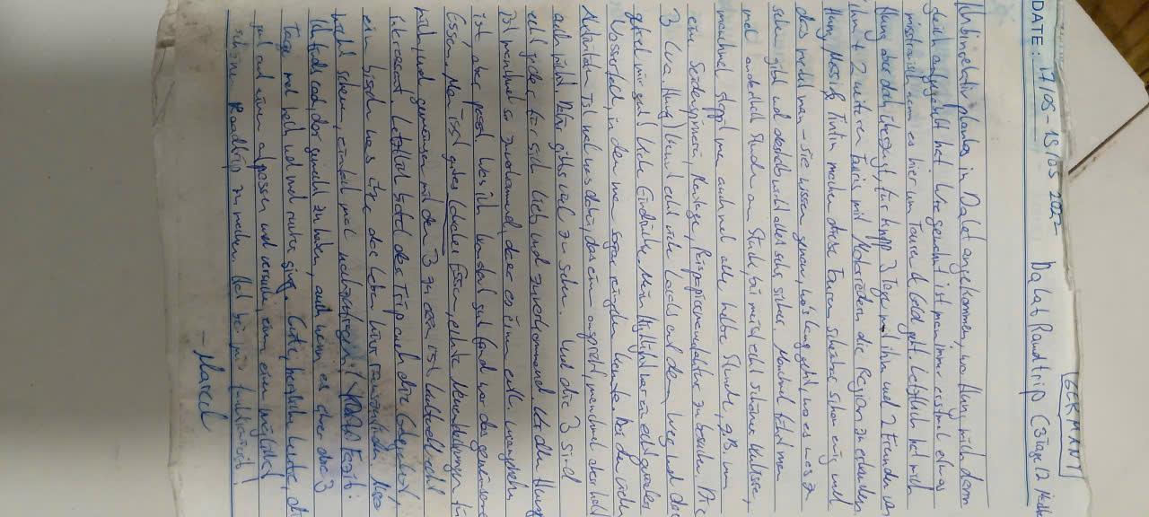 Handwritten guest book entry from a traveller who rode with Easy Rider Vietnam Loops